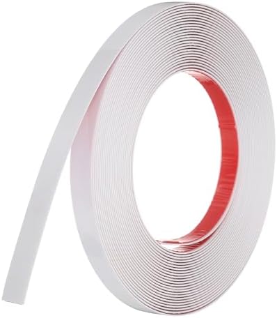 uxcell White Peel and Stick Molding Trim, 0.6 Inch x 39.4 ft Self-Adhesive Mirror Tape, Flexible PVC Border Strip for Wall Decoration Tile Edge Ceiling Floor Frame Furniture Decoration by uxcell
