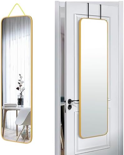 SCWF-GZ 47x14 Full Length Mirror Over the Door,Wall Mounted/Rope Hang Gold by SCWF-GZ