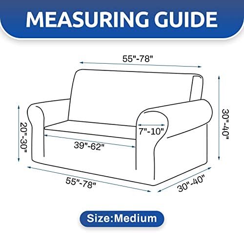 KEKUOU Stretch Loveseat Couch Cover, 2 Cushion Couch Slipcover,Grey - Image 4