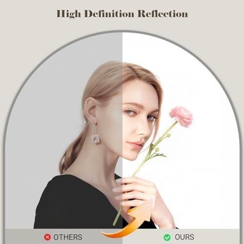 57" x 20" Arched Full Length Mirror - Wall Mounted/Floor Mirror Aluminum Alloy Frame Full Body Mirrors for Bathroom Living Room Bedroom and Entryway,Sliver - Image 2