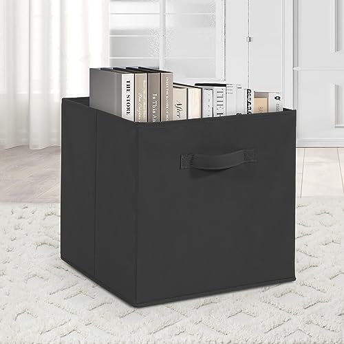 11 Inch Fabric Storage Cubes, Sturdy Foldable Storage Bins, Heavy Duty Cube Organizer for Clothes, Blankets, Shelves, Closets, Bedroom, Living Room, Black, 9 Pack - Image 7