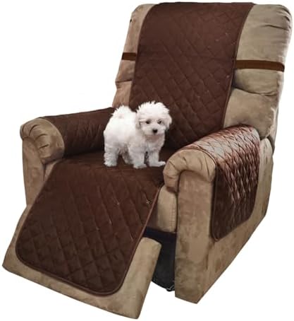 U-NICE HOME Reversible Recliner Chair Covers, Brown/Beige by U-NICEHOME