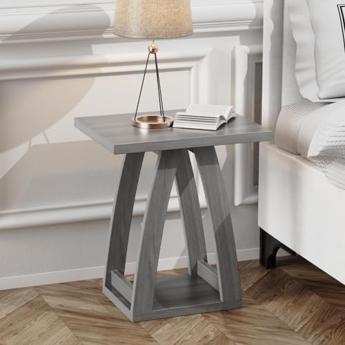 FROMJBEST End Tables Living Room, Side Table, Grey End Table Set of 2 - Image 2