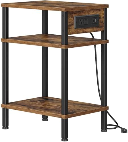 Creso hom Side Table with Charging Station, End Tables Living Room by Cresohom
