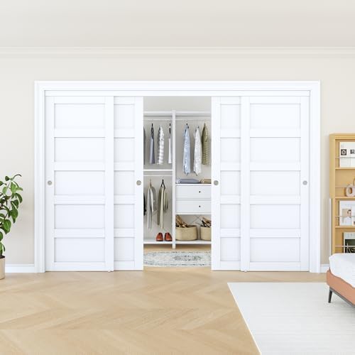 Sliding Closet Door 120"x80", 5 Panel Interior Door, Need to Assemble by AINLARRY