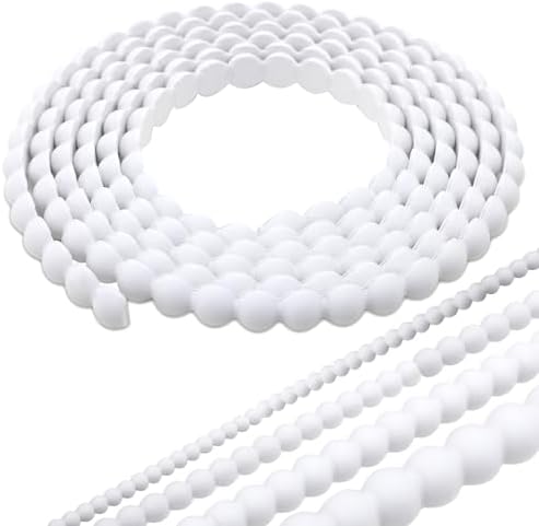118" x 0.59" Unfinished White Decorative Bead Molding Trim, Flexible Paintable DIY Peel & Stick Wall Moulding for Home Decoration, Bathroom Mirror Frame, Cabinet, Backsplash Tile by Taaizau