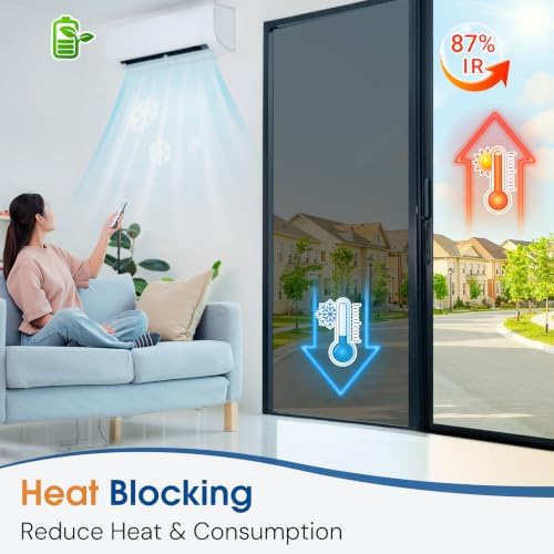 Homein Window Tint for Home with Tools, One Way Window Film, Black Silver - Image 4