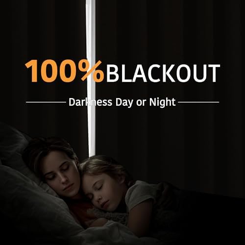 RYB HOME Extra Long 100% Blackout Room Divider Curtains for Bedroom Office - Image 3