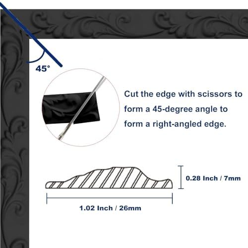 Duzzy Molding Trim Wall Trim, 16.4 Feet Self-Adhesive Flexible DIY Peel and Stick Crown Molding Ceiling Molding Suitable for Mirror Edge, TV Background Wall, Home Wall Decor (Black) - Image 2