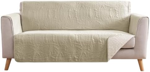Camel Loveseat Covers for 2 Cushion Couch, Water-Repellent Covers for Love Seat Sofa, Machine Washable Quilted Couch Covers, Pet Friendly Sofa Slipcovers (Loveseat 48", Camel) by Pamhaven