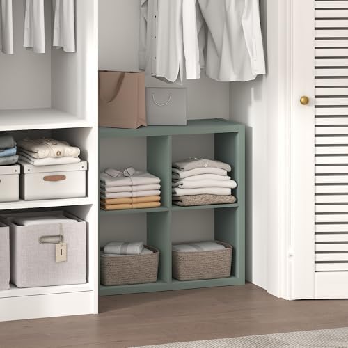 Furinno Cubic Extra Thick 4-Cube Closet Organizers and Storage, Sage Green by Furinno-FitsYourSpaceFitsYourBudget