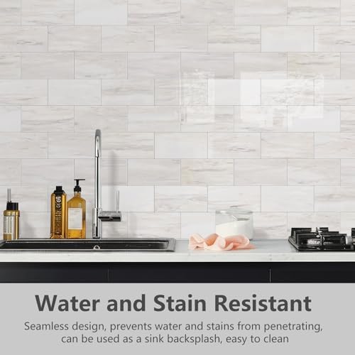 STICKGOO Subway Tile Peel and Stick Backsplash, Glossy Light Brown PVC Self Adhesive Tile Backsplash, Stick on Tile for Kitchen and Bathroom(10 Sheets) - Image 4