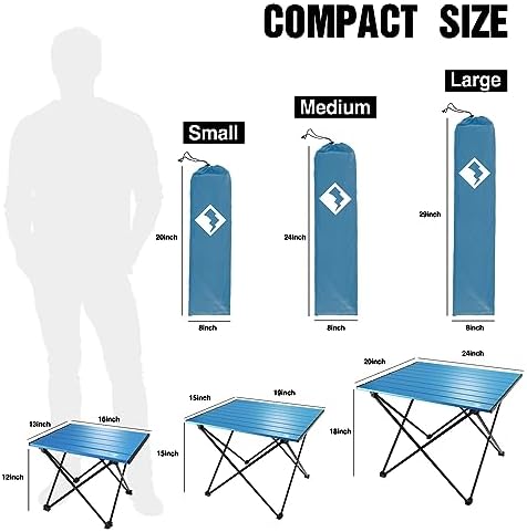VILLEY Portable Camping Side Table, Ultralight Aluminum Folding Beach Table - Image 3