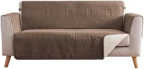 Toffee Loveseat Covers for 2 Cushion Couch, Water-Repellent Covers for Love Seat Sofa, Machine Washable Quilted Couch Covers, Pet Friendly Sofa Slipcovers (Loveseat 48", Raw Umber) by Pamhaven