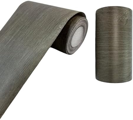 Teemall 10M Wood Grain Removable PVC Waterproof Border Wall Decor Self Adhesive Kitchen Bathroom Tiles Sticker Wallpaper Mirror Frame Sticker (Gray) (Pack of 2) - Image 7