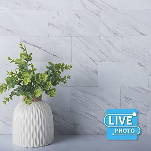 Art3d 102-Pack Peel and Stick Backsplash on Subway Tile, White Granite - Image 2