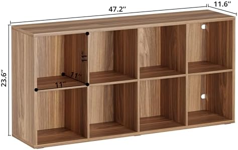 IRONCK 8-Cube Storage Organizer, Reversible Cube Bookshelf, Oak Brown - Image 3