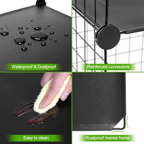 Wire Cube Storage Organizer, Metal Storage Shelves Bookshelf, Stackable Modular Closet Organizer for Bedroom Living Room, Office,Storage Shelves（6-Cube，Black） - Image 6