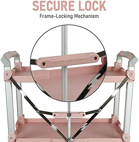 Olympia Tools 89-354 Pack N Roll Collapsible Service Cart, XL, 300LB Capacity, Rose - Image 5