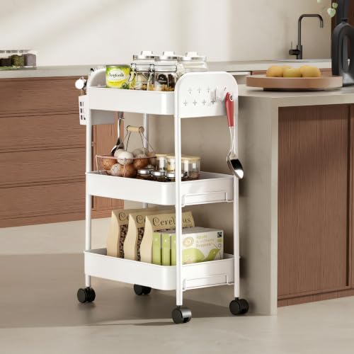 Heavy-Duty Rolling Cart 3 Tier Metal Utility Storage Cart - Image 3