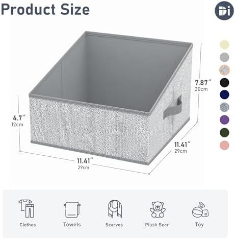 DIMJ Trapezoid Storage Bins, Closet Storage Bins with Handle, Foldable Closet Organizers and Storage Baskets for Toys, Books, Clothes, 8 Packs - Image 2