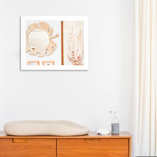 Rectangular Wall Mirror 20x16 Inch Bathroom Mirror for Over Sink, White - Image 4