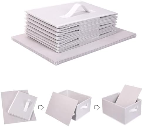 Clothings Collapsible Storage Bins, Foldable Organizers and Storage Baskets Cube Storage Bin for Bedroom Living Room (4 Pack) (White, 15.4x11.4x7.9inch) - Image 4
