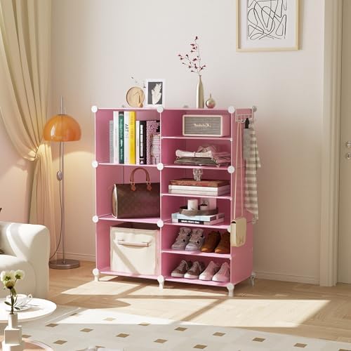 AWTATOS 6 Cube Closet Organizer Storage Shelves, Pink - Image 2