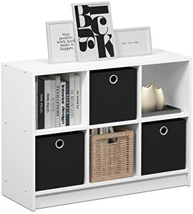Furinno Basic 6-Cube Book Shelf with Open Shelf, 3 x 2, White by Furinno-FitsYourSpaceFitsYourBudget