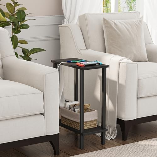 TUTOTAK Narrow Side Table, 2-Tier Small End Table for Couch - Image 2