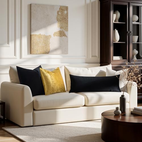 MIULEE 28x28 Inch Pack of 2 Euro Velvet Throw Pillow Covers Black - Image 2