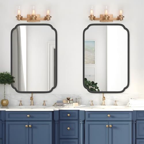 Ferytange Black Bathroom Mirror for Over Sink 20" x 30" Modern Rounded Rectangle Bathroom Vanity Mirror with Metal Framed Wall Mounted Decorative Mirror (Horizontal/Vertical) - Image 2
