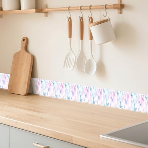 IVN Wallpaper Border Peel and Stick Wall Pastel Butterflies 4x196 Inch - Image 2