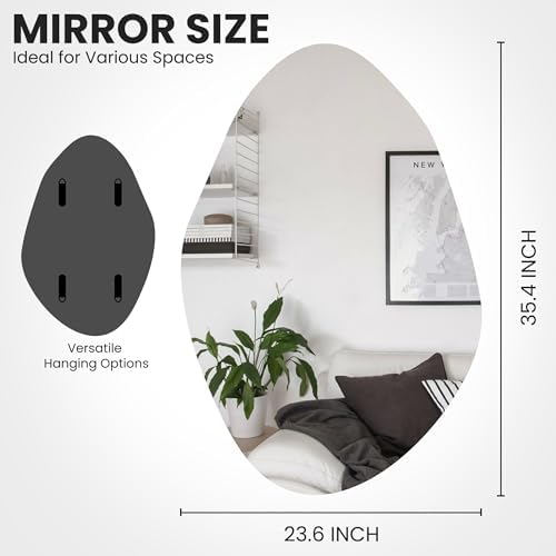 TRAHOME 36'' x 24'' Irregular Asymmetrical Wall Mirror - Image 7