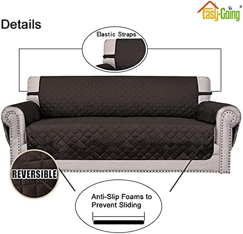 Easy-Going Oversized Chair Sofa Slipcover Reversible Sofa Cover Water Resistant Couch Cover Furniture Protector Cover with Elastic Straps for Pets Dog (Oversized Chair, Chocolate/Chocolate) - Image 3