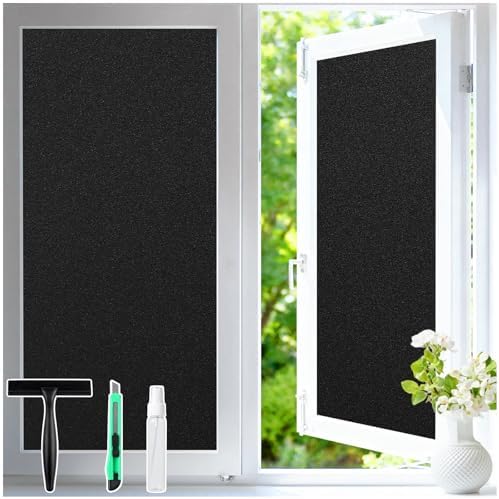 Haton Blackout Window Privacy Film with Tools, Total Privacy Room Darkening by HatonHomeDecor
