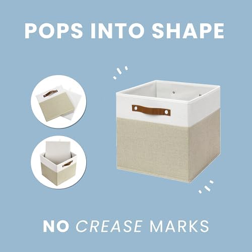 OrganiHaus 13x13 Cube Storage Bins, Set of 4 - Fabric Storage Cubes - Image 6