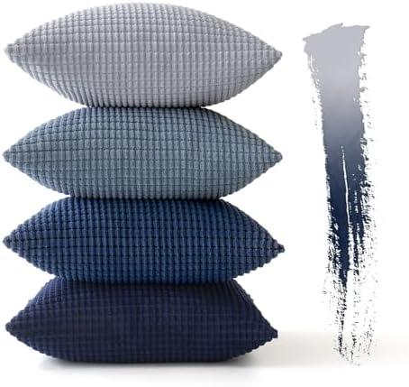 MIULEE Decorative Throw Pillow Covers Set of 4 16x16 Inch Coastal Blue - Image 6