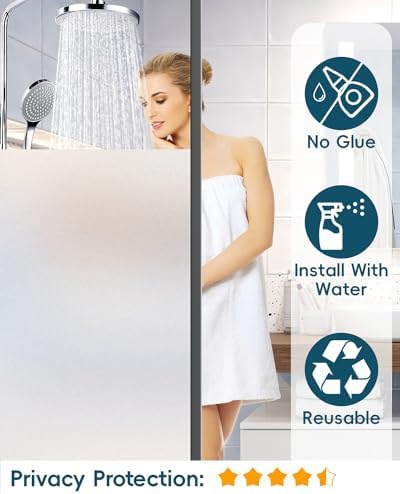 Frosted Glass Window Privacy Film Decorative with Tools, 2 Way Frosting Privacy Film for Glass Windows, Static Cling Tint for Home Anti-UV, Covering Clings 47.2" by 157.4" - Image 2