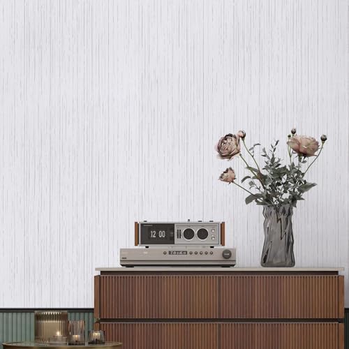 White Grasscloth Peel and Stick Wallpaper 15.7" X 120" Self-Adhesive Texture Contact Paper Faux Grasscloth Removable Wallpaper Cabinets Counter Top Liners - Image 6