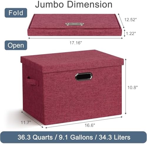 Storage Bins with Lids Fabric Closet Organizers Cubes Office Organization - Image 2
