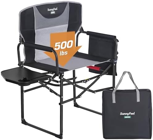 SUNNYFEEL Oversized Directors Camping Chair for Adults with Side Table by SunnyFeelCamping