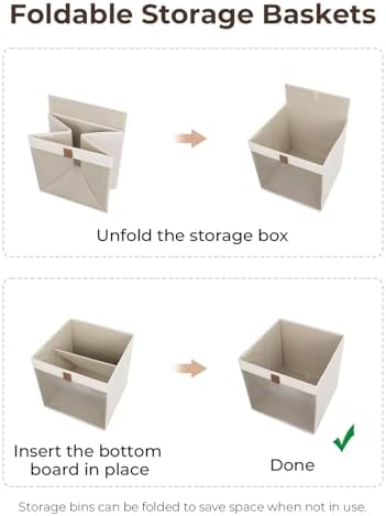 StorageWorks 13x13 Cube Storage Bins with Mesh Front Window, Beige, 3-Pack - Image 7