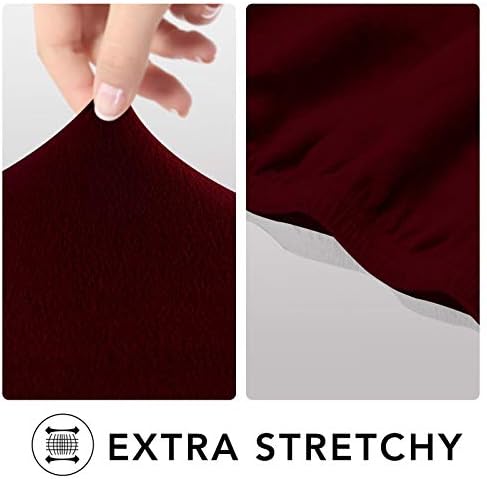 PureFit Stretch Couch Covers for Sofa 4 Seater Slipcovers Wine - Image 4