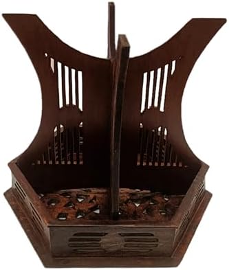 COTTON CRAFT Solid Wood End Table - Hand Carved Folding Moroccan Side Table - Image 6
