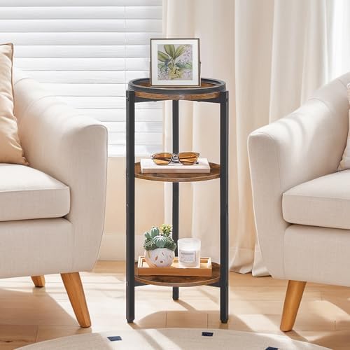 HOOBRO Small Round Side Table, 3-Tier Circle End Table for Small Space - Image 5