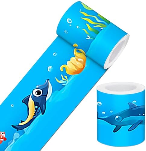 IVN Wallpaper Border Peel and Stick Wall Cartoon Sea Animals 4x196 Inch by IVN
