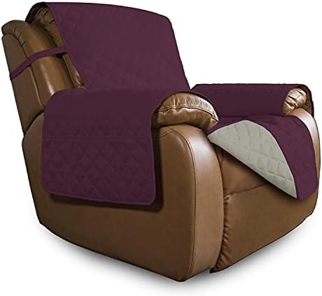 Easy-Going Reversible Couch Cover, Oversized Recliner, Wine/Beige by Easy-Going