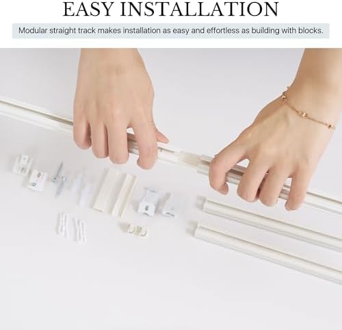 RYB HOME Closet Curtain with Straight Ceiling Track, Blackout, Privacy - Image 3
