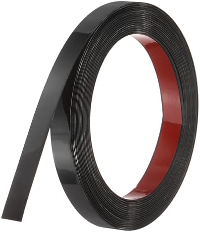 uxcell Black Peel and Stick Molding Trim, 0.8 Inch x 19.7 ft Self-Adhesive Mirror Tape, Flexible PVC Border Strip for Wall Decoration Tile Edge Ceiling Floor Frame Furniture Decoration by uxcell